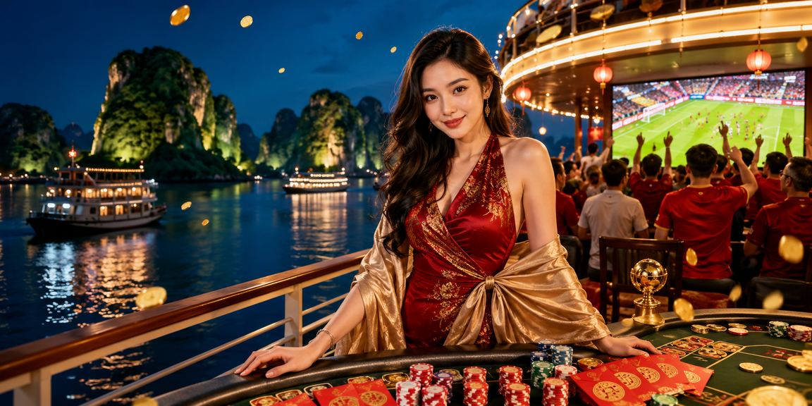 Người chơi Việt Nam trải nghiệm k10 tại Vịnh Hạ Long với phong bì đỏ khuyến mãi